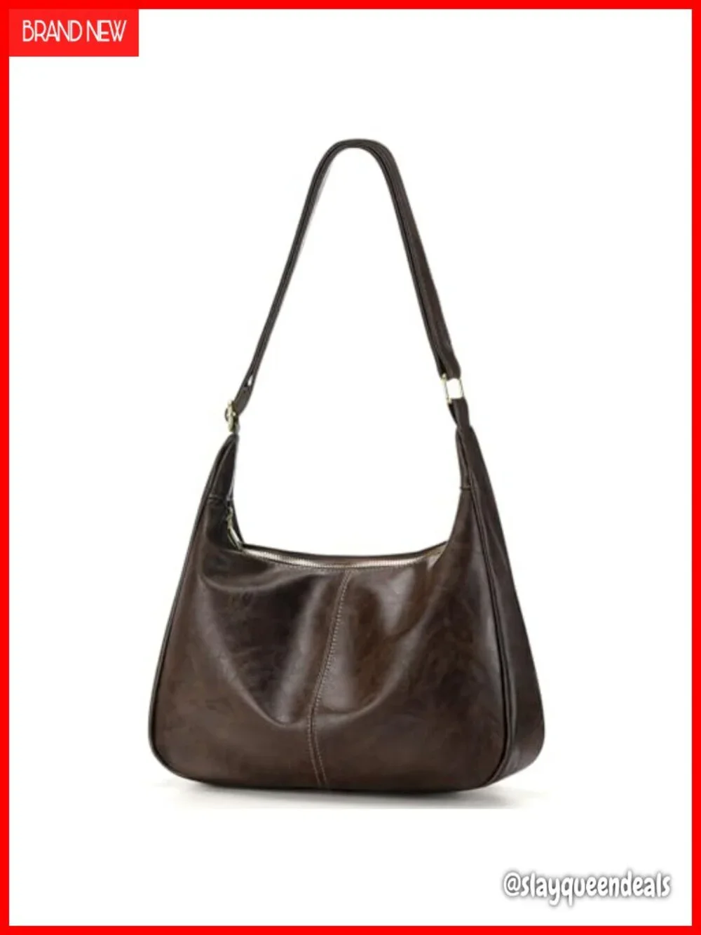 Soft PU Leather Hobo Bag with Adjustable Strap - Slouchy Shoulder Purse for